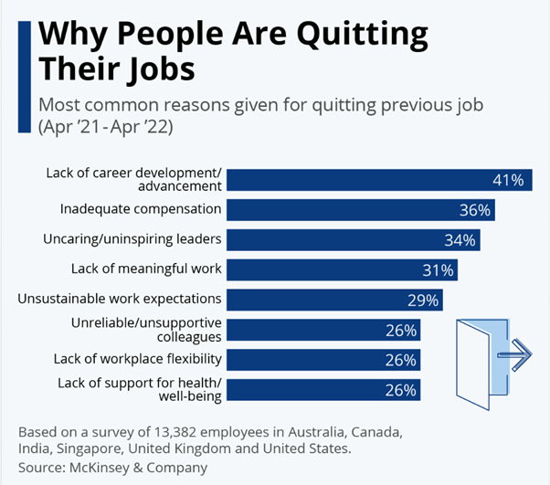 Infographic survey why people quitting their job