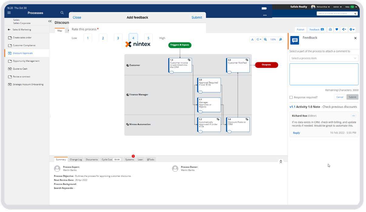 screenshot of processes with Nintex Process Manager