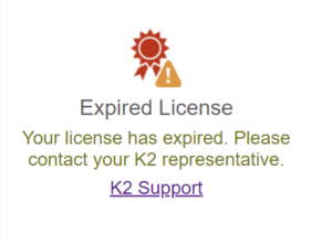 Nintex K2 license management. Update your expired K2 license